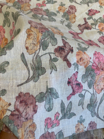 Floral Printed linen cotton and plain