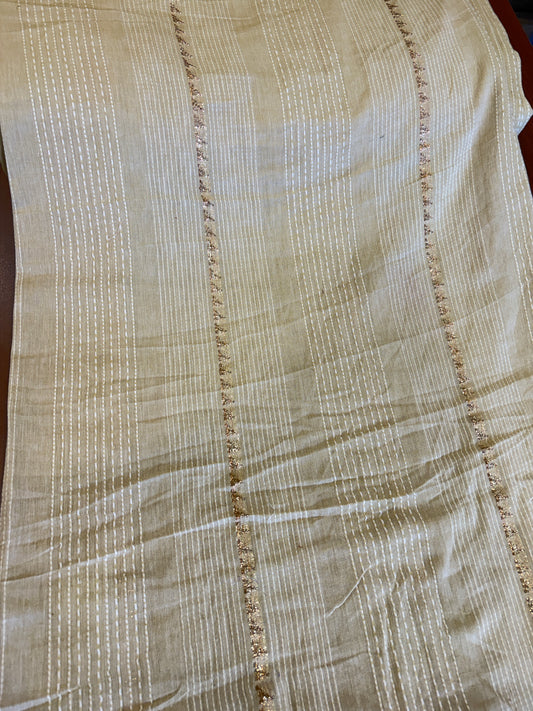 Soft cotton the kantha embroidery and lurex weaving