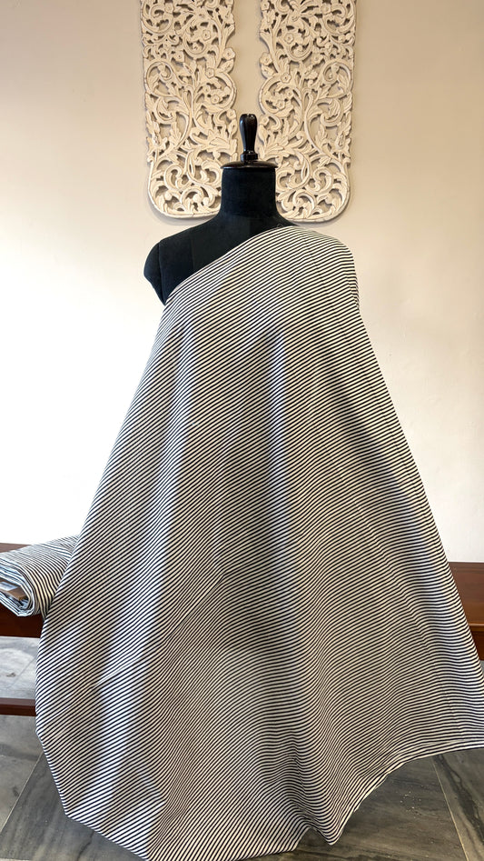 Screen printed jaipur cotton black and white