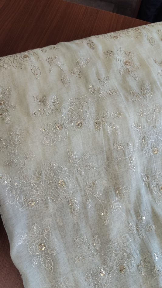 Banarasi mulchanderi embroidery