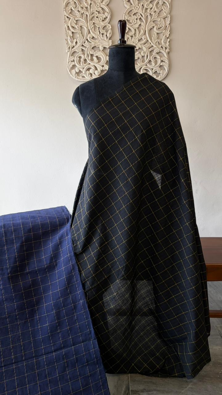 South cotton with zari check