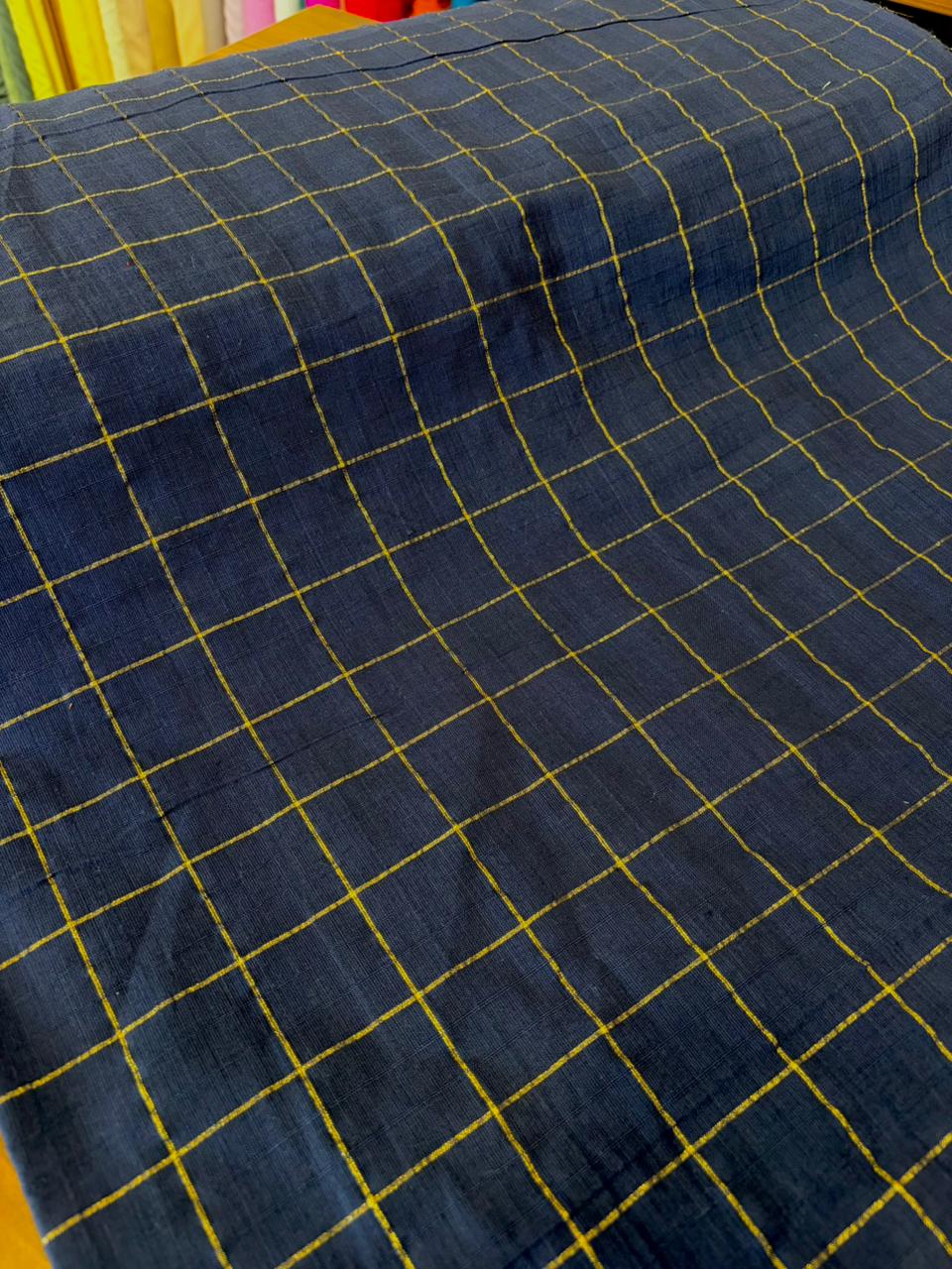 South cotton with zari check