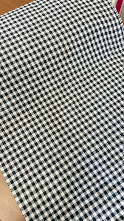 South cotton check black and white