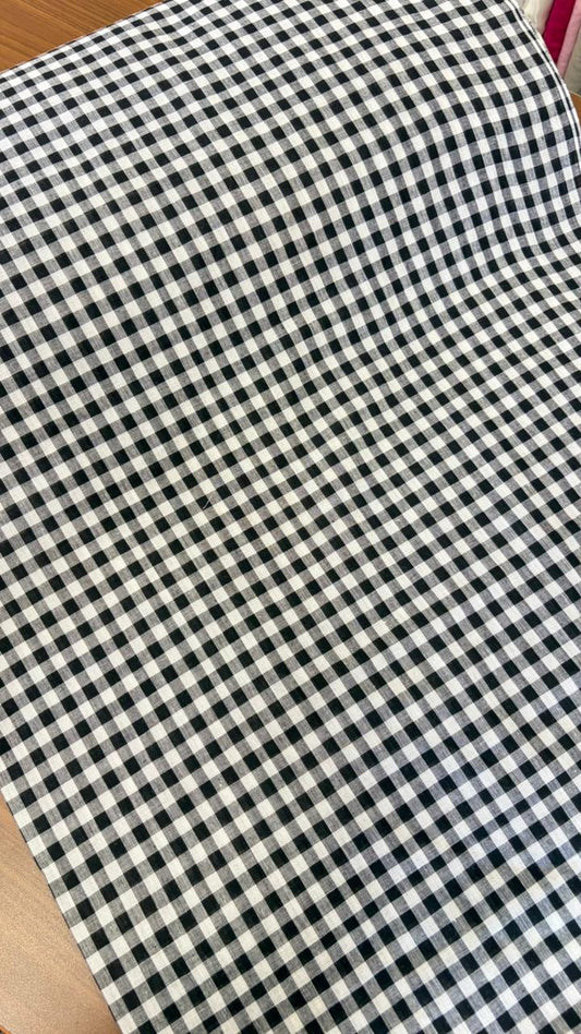 South cotton check black and white