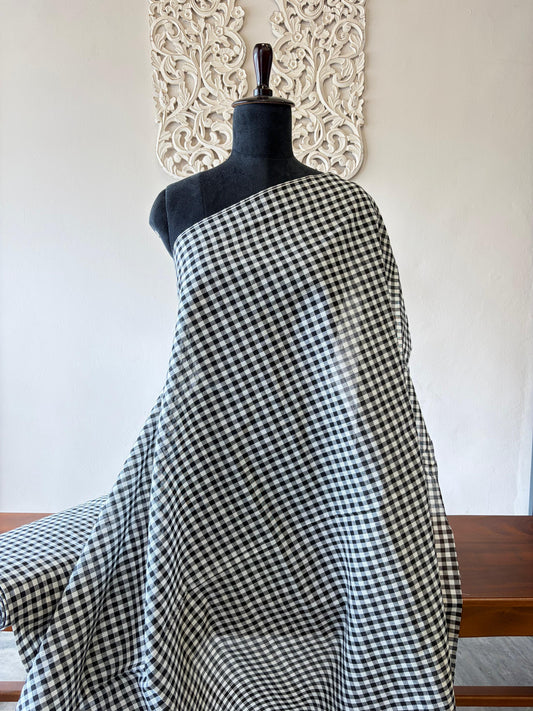 South cotton check black and white