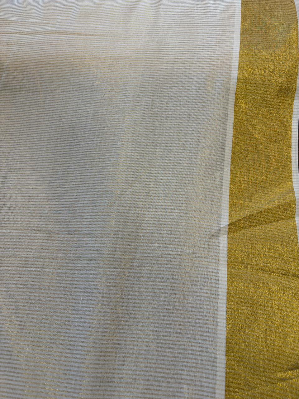 Soft cotton with Kerala kasavu border(stripe)