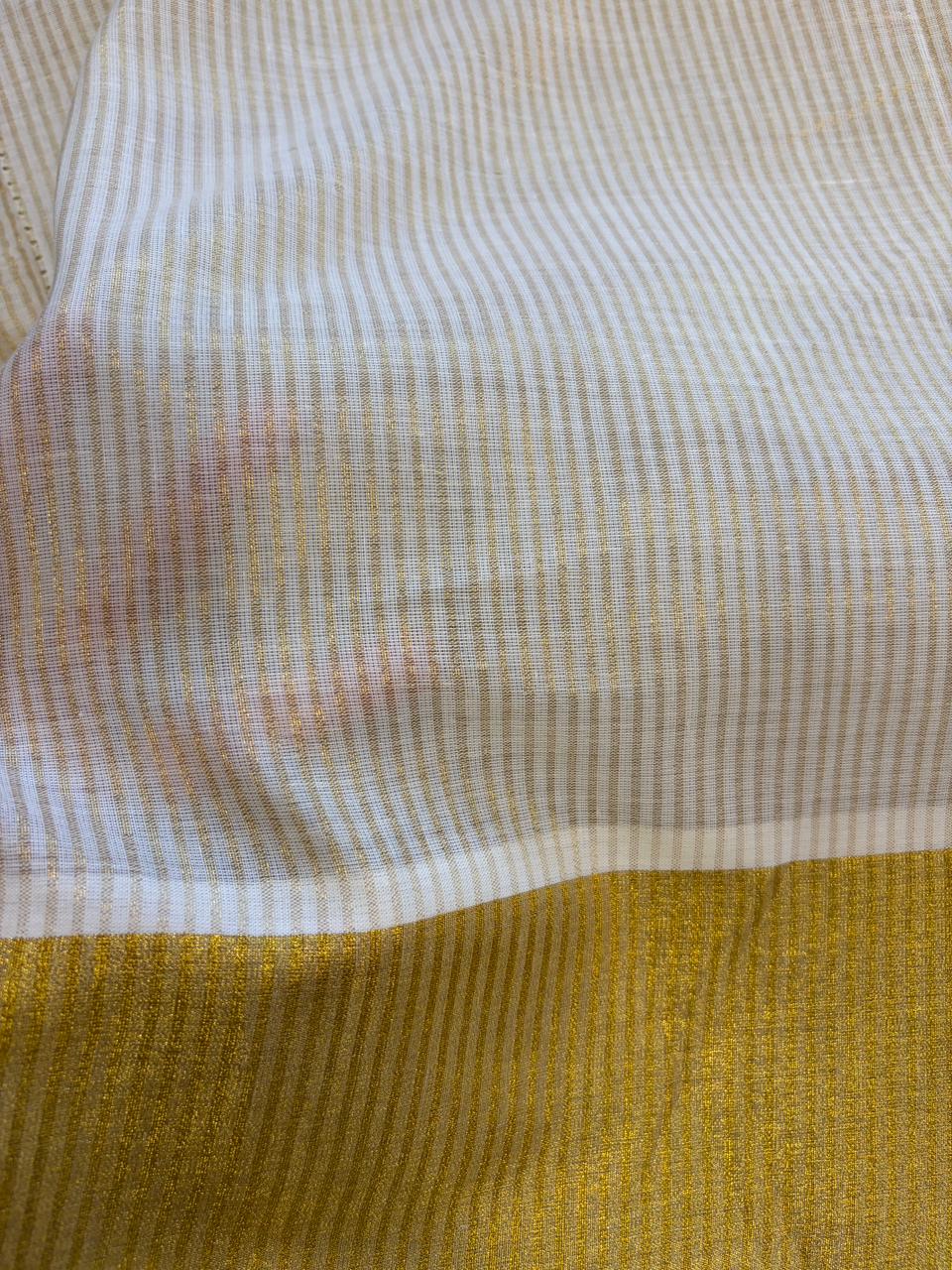 Soft cotton with Kerala kasavu border(stripe)