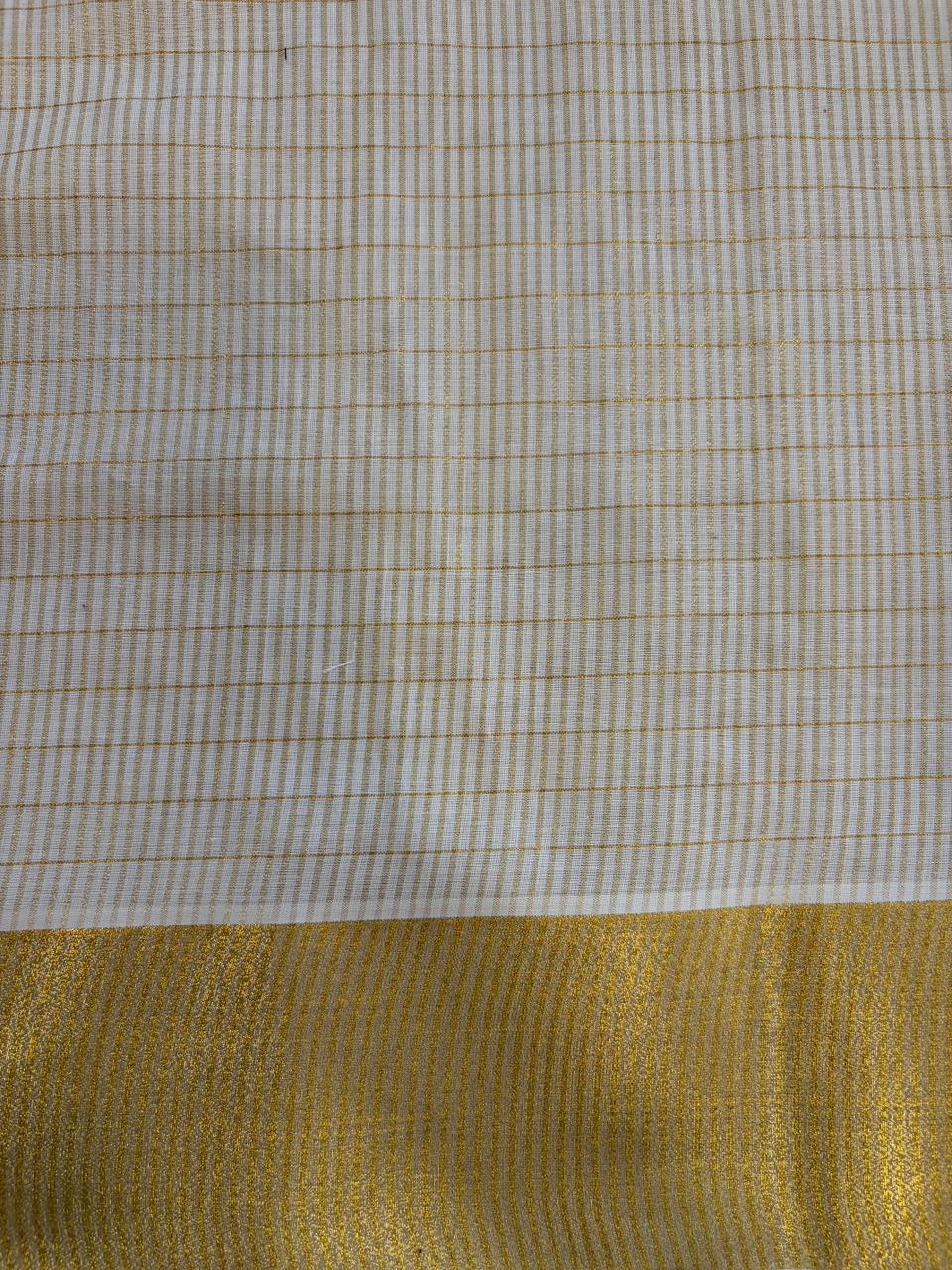 Soft cotton with Kerala kasavu border(check)