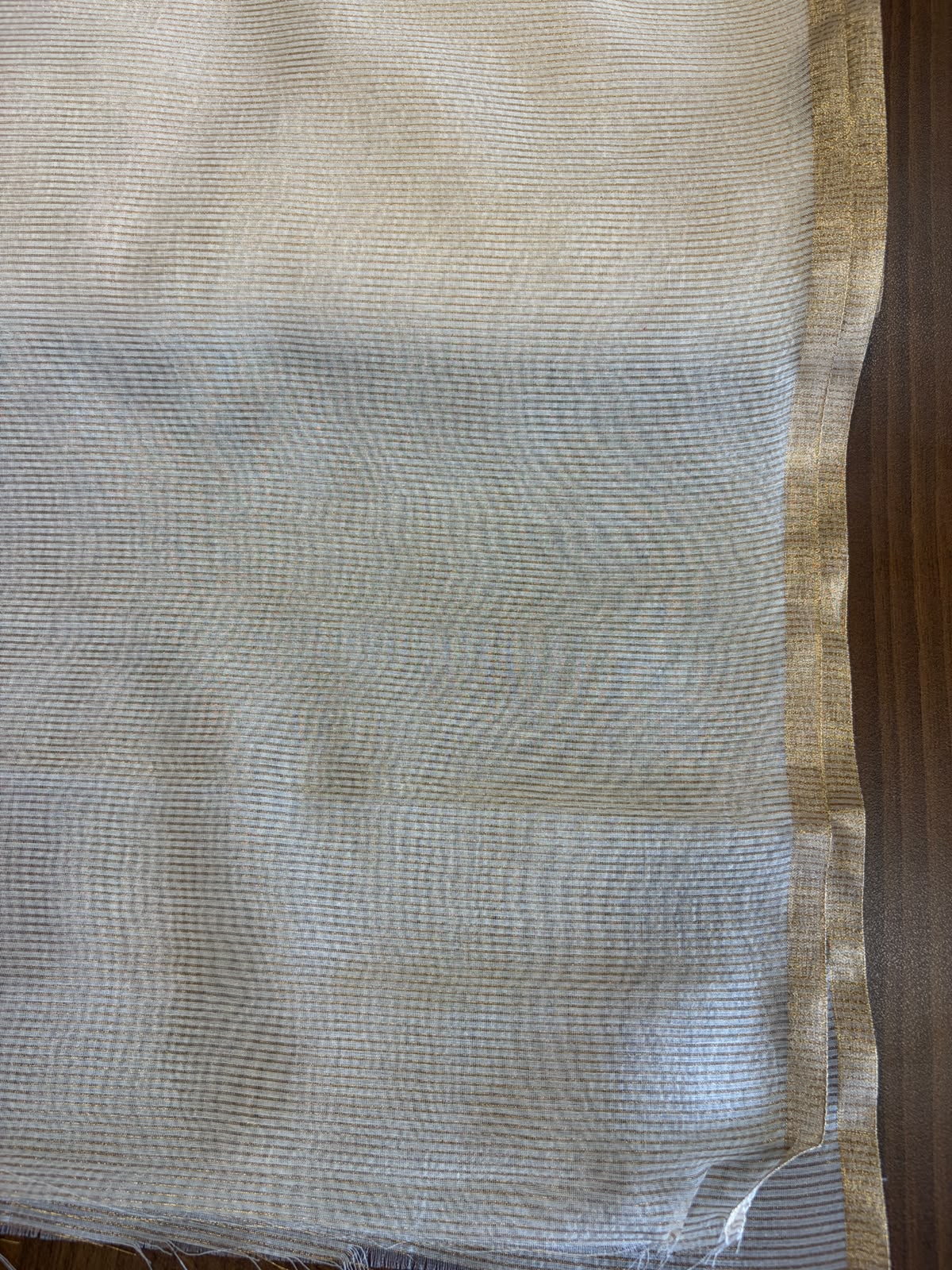 Chanderi tissue Stripe(Dyeable)