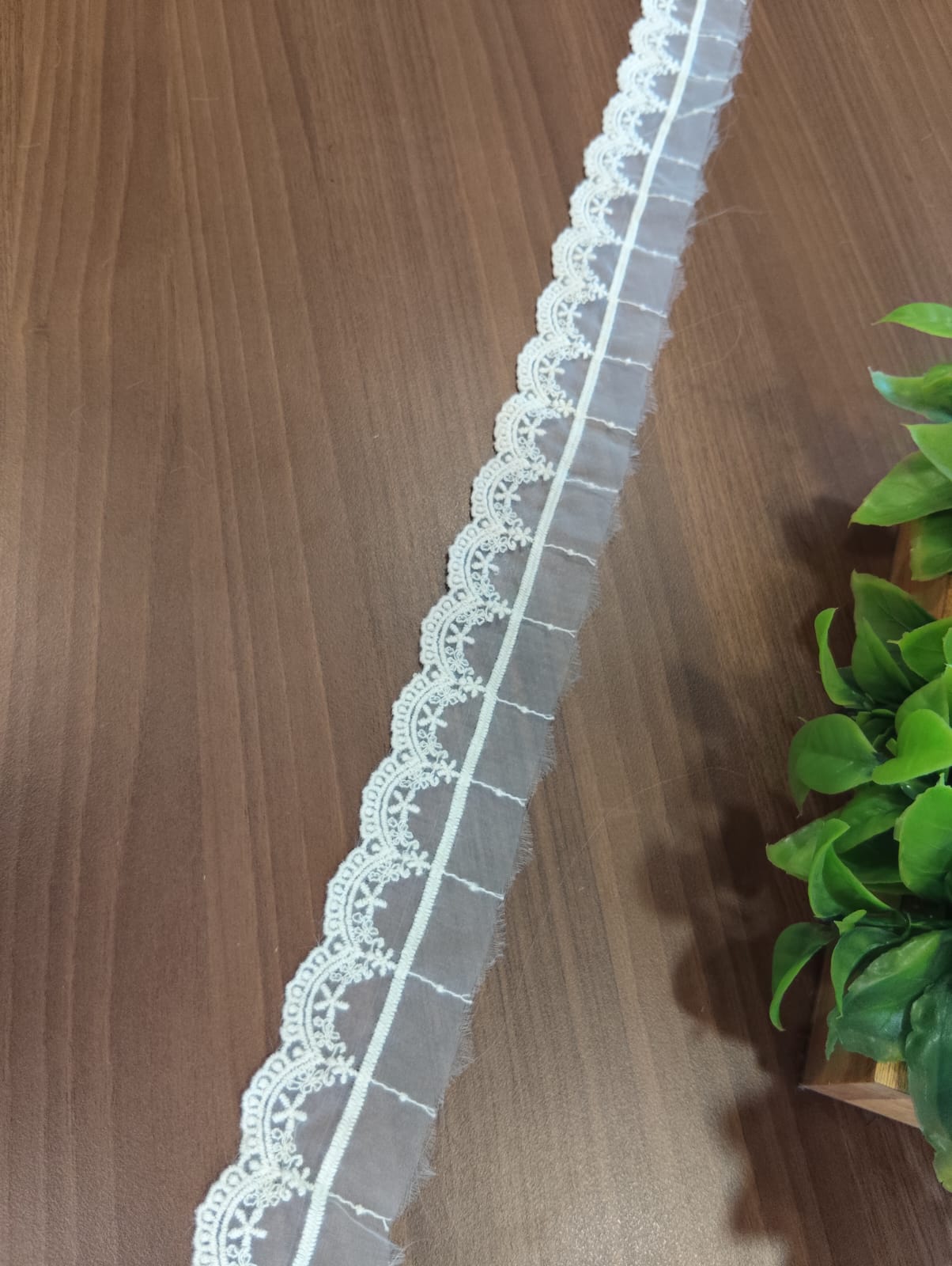 Dyeable organza lace