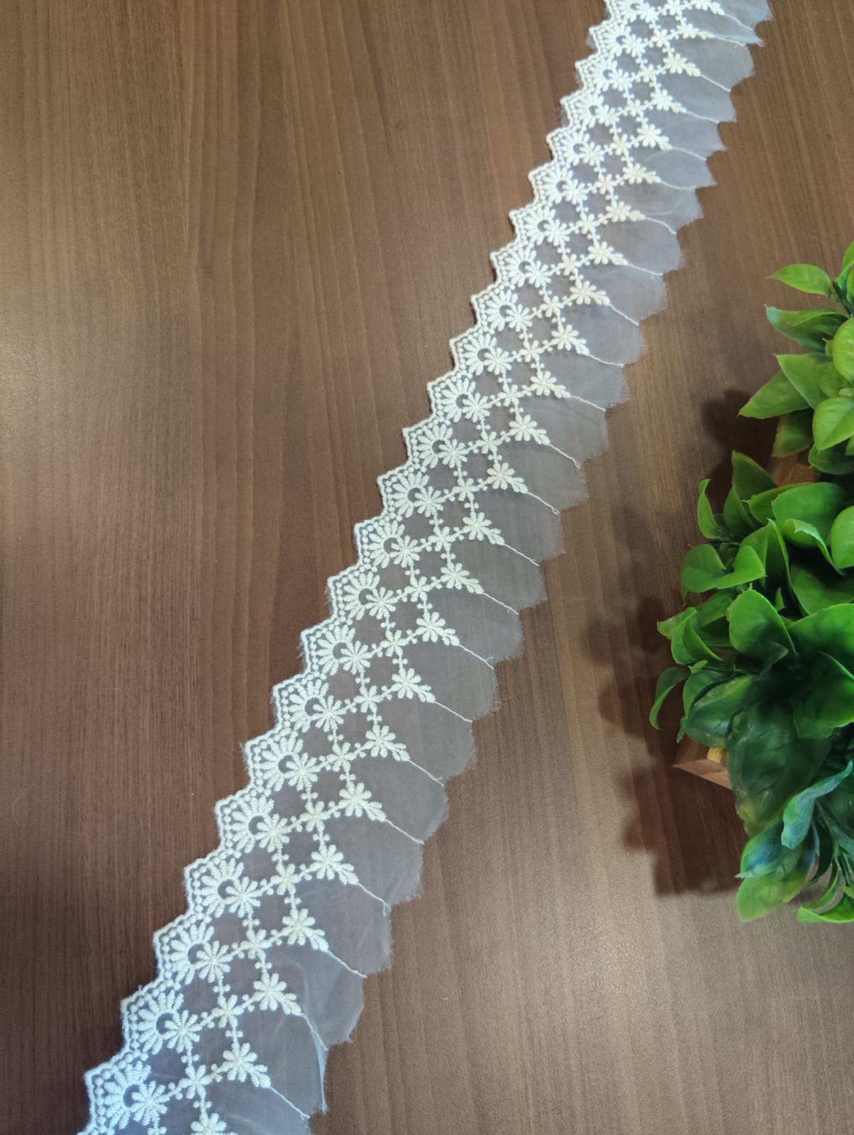 Dyeable organza lace