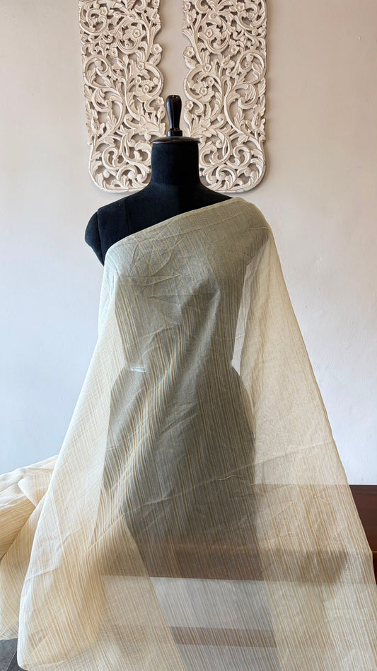 Chanderi tissue Stripe(Dyeable)